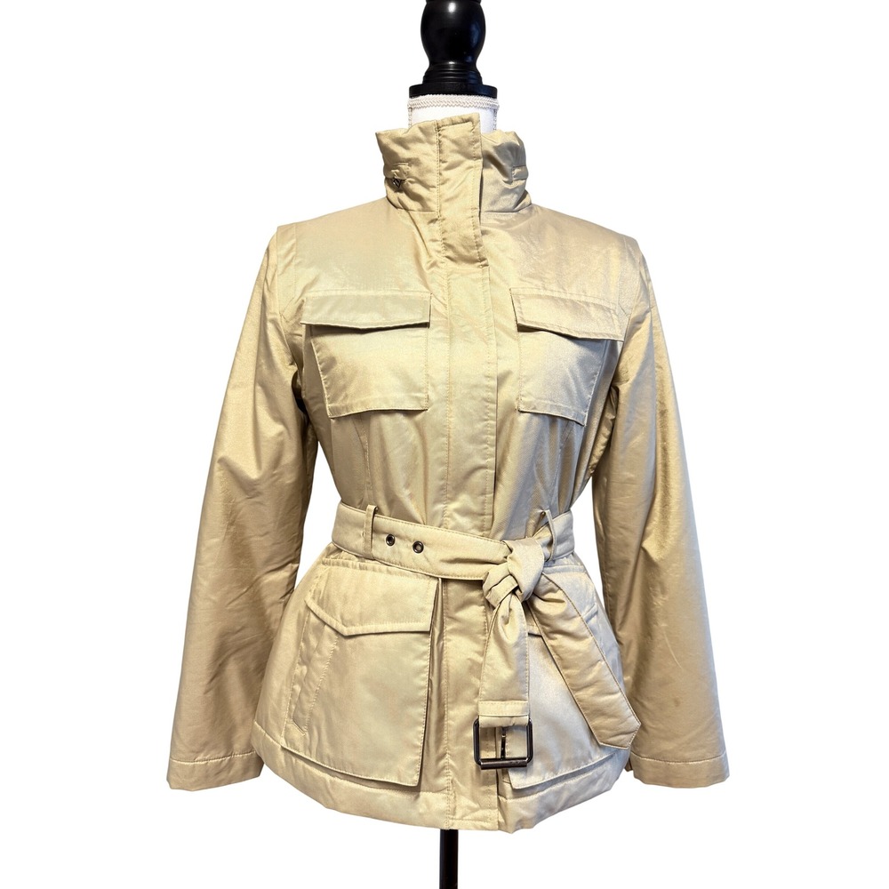 Massimo Dutti Women Beige Utility Belted Jacket Size M Italian‎ size 32 - NWOT